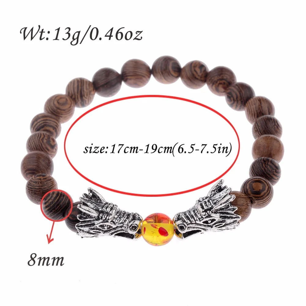 Женский браслет из золотистого и серебристого дракона|bead bracelet|wooden bead braceletbracelet women