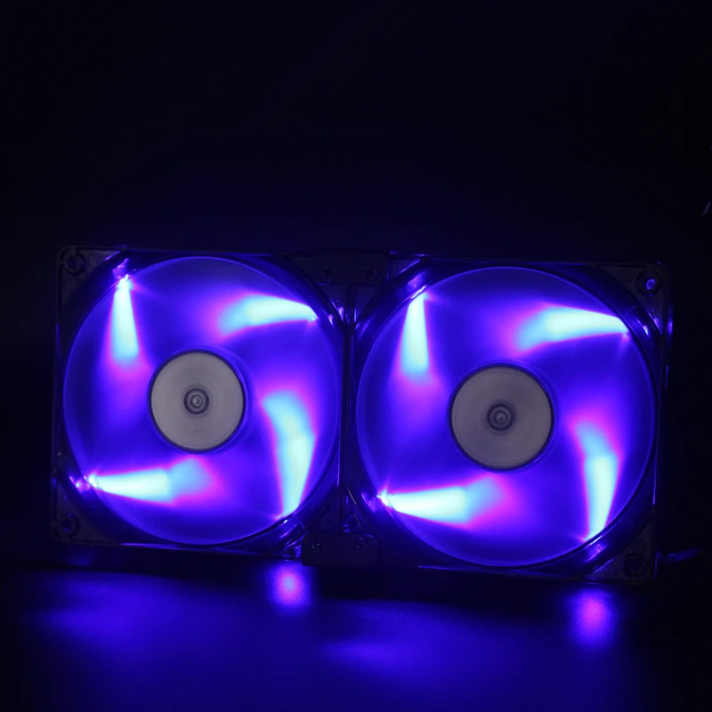 12cm LED silent waterproof cooling fan DC 12V high speed 2/3 combination radiator for motorcycle controller decoration | Компьютеры и
