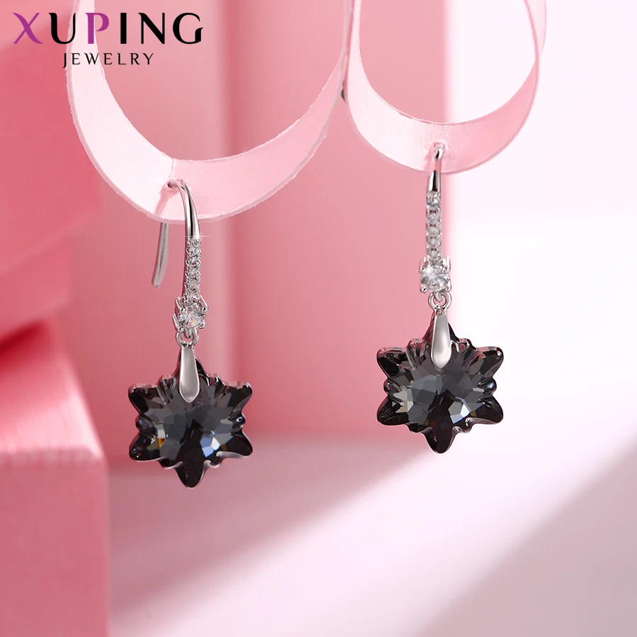 Xuping 11,11, серьги в форме снежинок, женские серьги с кристаллами Swarovski, гипоаллергенные романтические ювелирные изделия, семейные вечерние, подарочные M63-20220