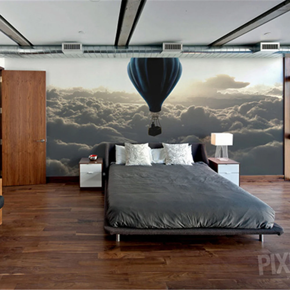 Воздушные шары плавающие на облаках гостиная фон 3D обои фотообои 3d papel де