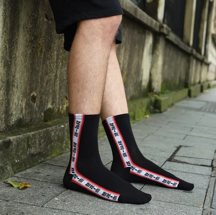 Носки с буквенным рисунком мужские короткие носки Harajuku для скейтборда модные
