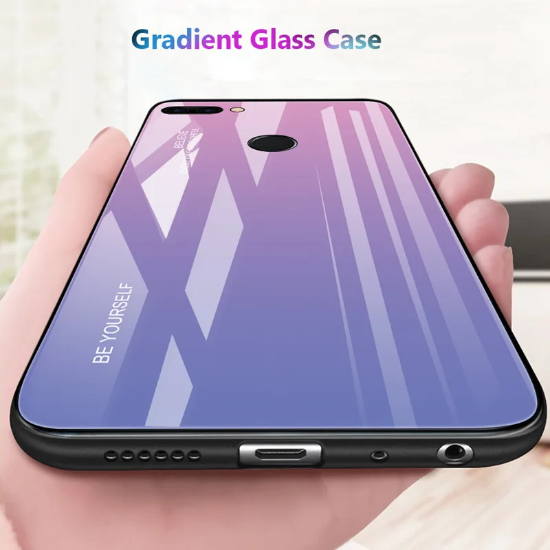 Градиентный стеклянный чехол с защитой от падения для Huawei P20 P30 Pro Navo 3 силиконовый