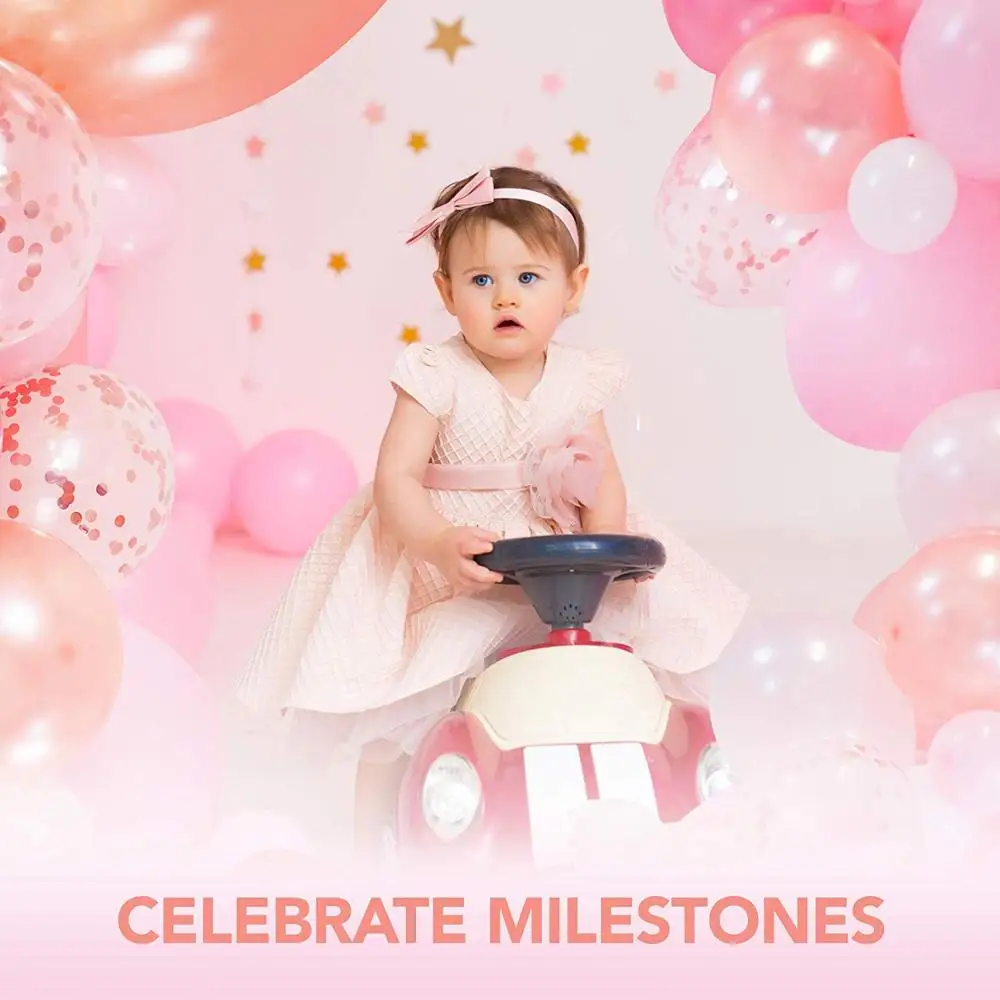 

Pink Balloon Garland Arch Kit - 120 piece Latex Rose Gold Pink Balloons Easy for party suppies.