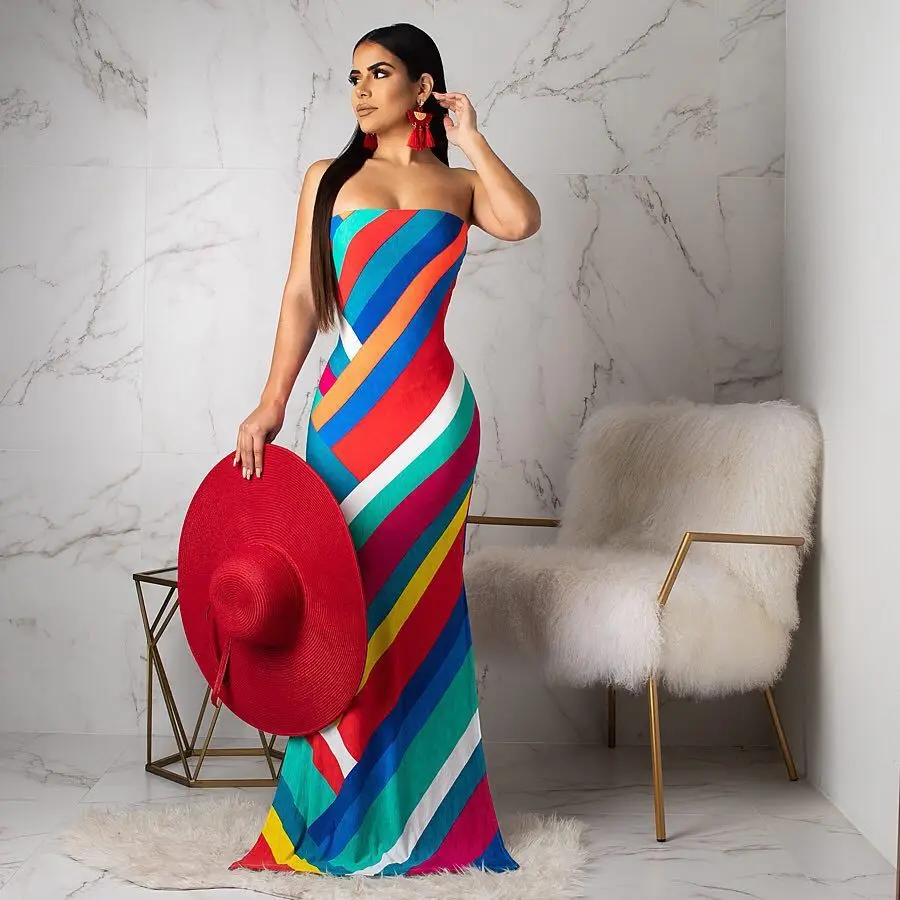 2019 новые женские красочные полосы ремни Слинки Русалка Макси бикини для пляжа и