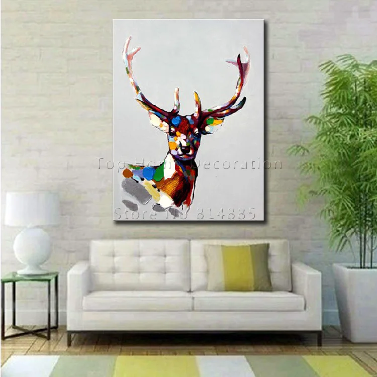 Антилопа Художественная Картина на холсте текстура 100% ручная роспись