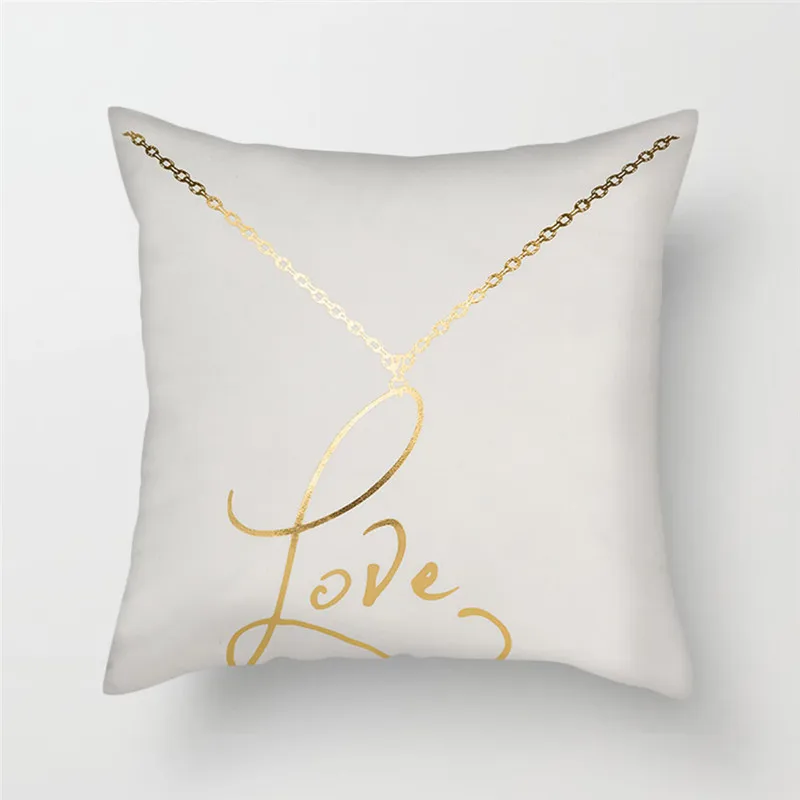 PC08560 Fuwatacchi черный золотой фольгированный чехол для подушки цветы Алмазное сердце наволочка для домашнего стула дивана декоративные подушки Льняные Подушки - Цвет: PC08560
