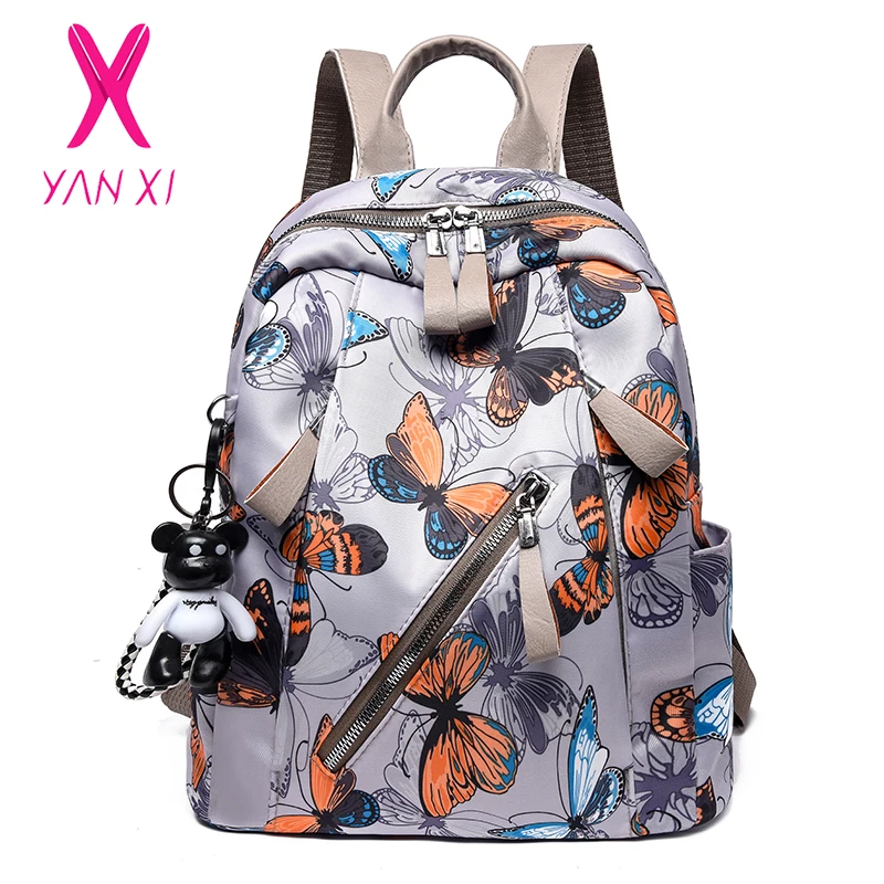 YANXI 2019 Новый Противоугонный водонепроницаемый рюкзак с принтом бабочки женский