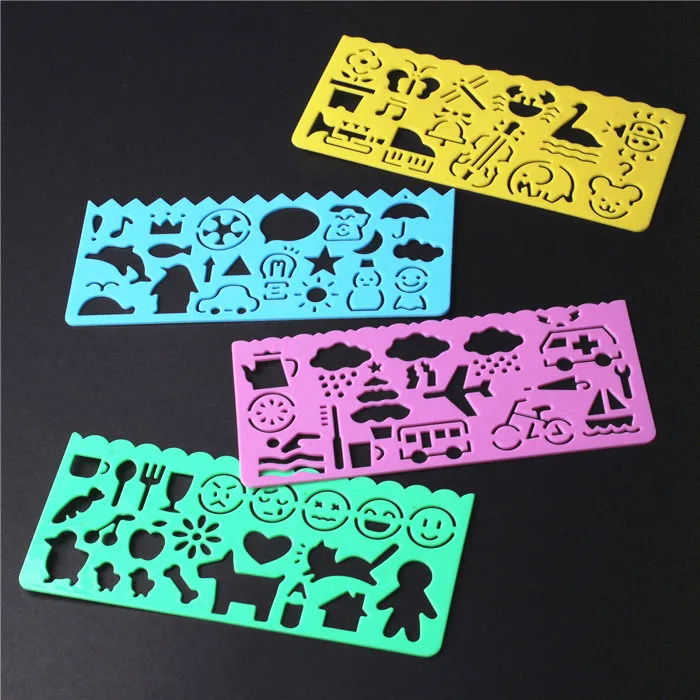 

4pcs/set DIY Plastic Stencil Template for Graphical Design Drawing Drafting Jewelry Making Molds