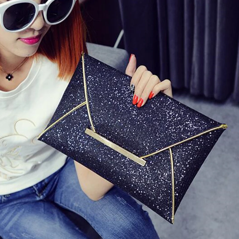 Envelope Clutch Ladies Sparkling Dazzling Bag Purse Women Evening Party Handbag Day Clutches Shining Tote Large Capacity Wallet | Багаж и