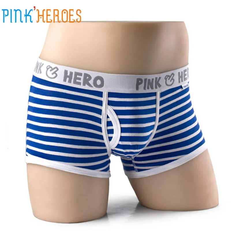 Нижнее белье мужское в полоску с бахромой feb30|pink hero|panties menmen boxer underwear |