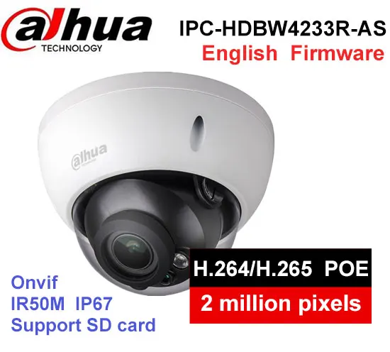 Dahua 2mp Камера ipc hdbw4233r as ИК Мини купольная сетевая аудио SD карты Stellar H.265 POE функция IP