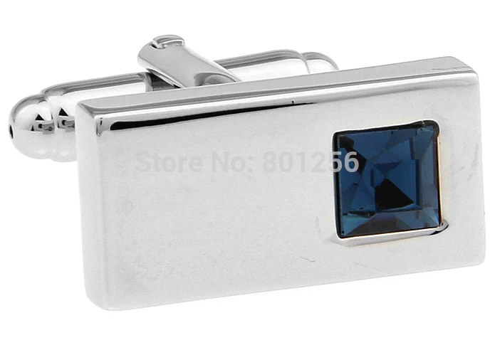 

Promotion!! Crystal Cufflinks fashion simple rectangle rhinestone design 12colors option free shipping