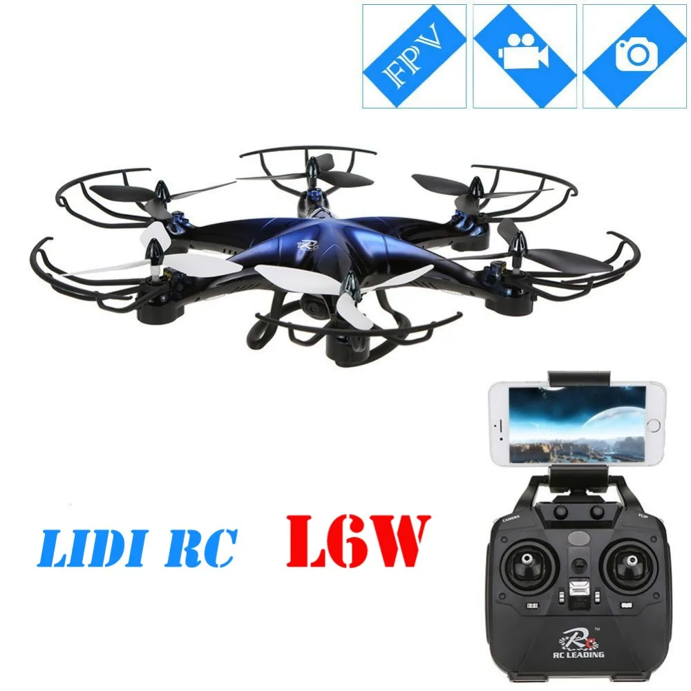 LiDi RC L6W WI-FI 2,4G 4CH 6 Axis Gyro RC Полетный контроллер с 2MP WI-FI 3D ролл Quadcopter светодиодный игрушка в виде самолета с видом от первого лица Квадрокоптер с дистанционным управлением