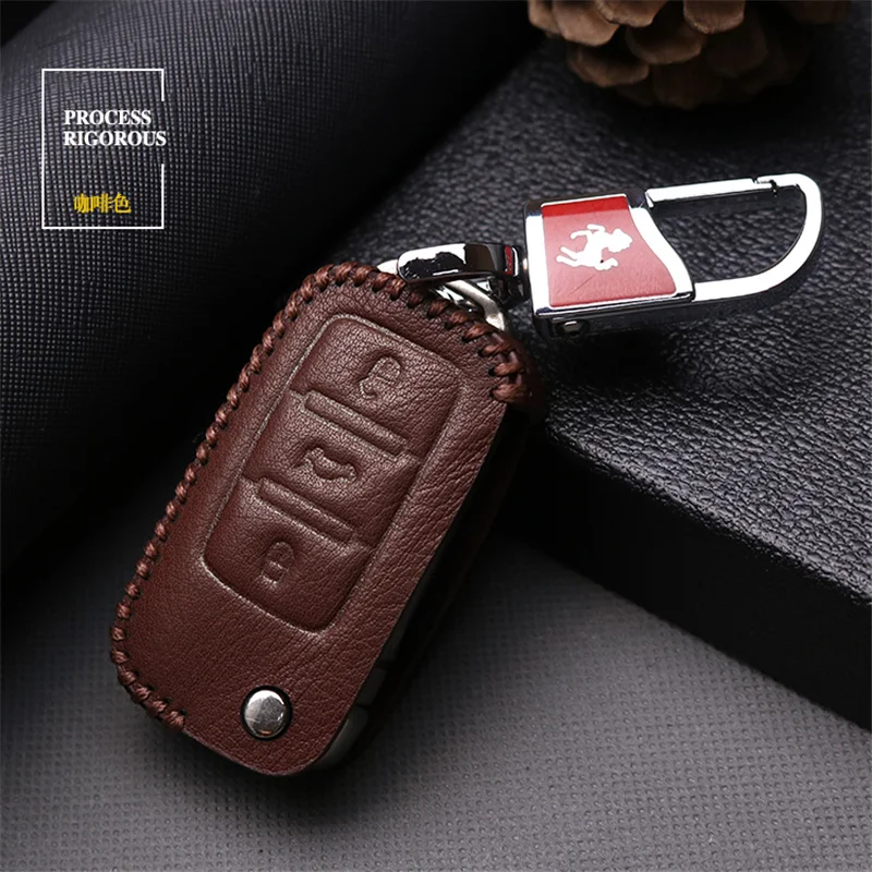 Чехол для ключа Vw чехол из натуральной кожи автомобильного смарт-ключа Volkswagen VW Golf