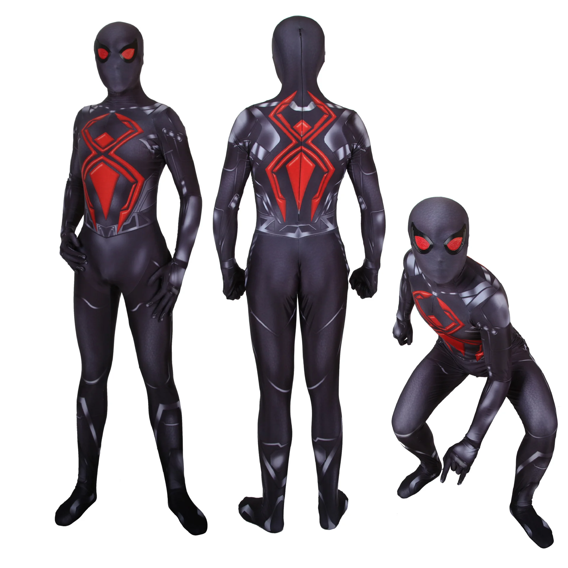 Adult kids Marvel PS4 game Dark Black Warsuit Spider-Man Cosplay tights costume Halloween role-playing bodysuit jumpsuit JQ-1378 |