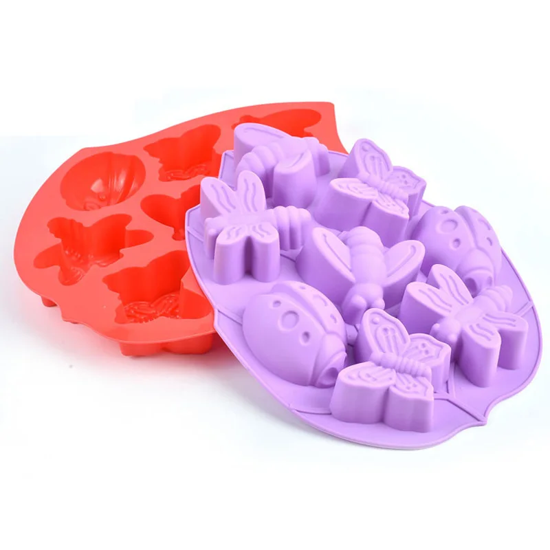 3D насекомых/Пчела/Бабочка Форма Торт Плесень силиконовые формы для