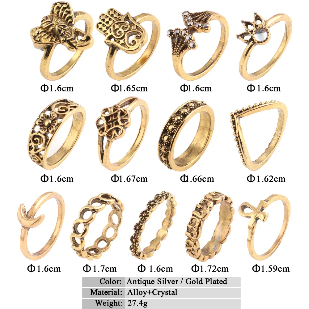 13 шт. винтажный богемный вырезанный в виде слона женский этнический античный