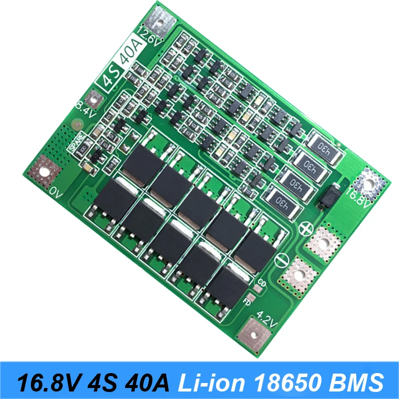 10 шт. плата защиты PCB для зарядки литий-ионных аккумуляторов 18650 40А BMS с балансиром