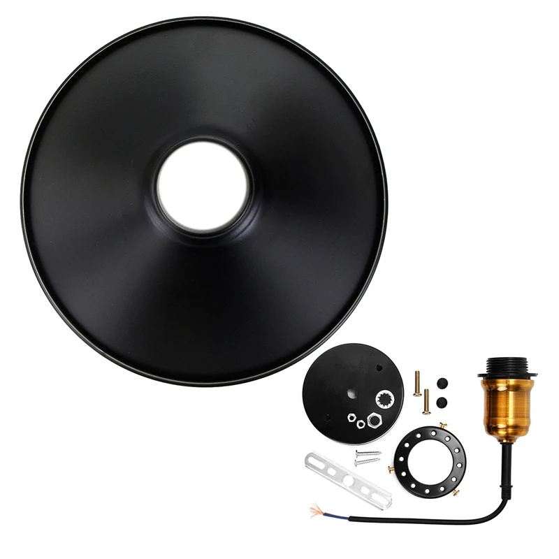 Luces de techo E27 para Loft Vintage, luz de techo redonda Retro, Bombilla Edison de diseño Industrial, accesorio de iluminación para Bar, cafetería y tienda