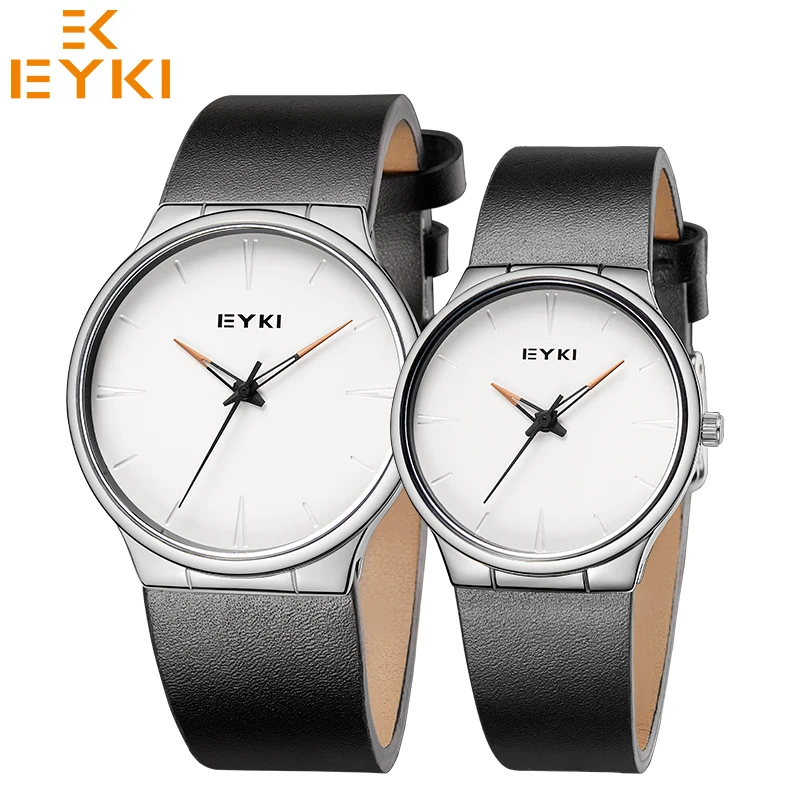 EYKI люксовый бренд Lover's кварцевые часы модные Reloj mujer женские часы водонепроницаемые с кожаным ремешком relogio masculino подарок для пары