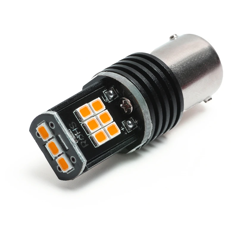 KEYECU 2PCS High Power Error Free 1156 P21W BA15S LED Lights Amber 2835 15SMD Turn Signal Backup Reverse Parking Tail | Автомобили и
