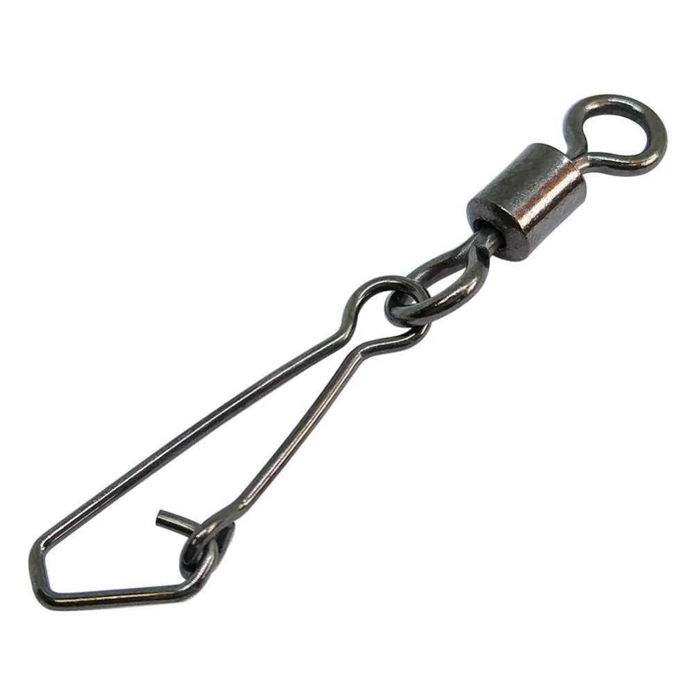

20pcs Fishing Swivels Stainless Steel With Hooked Snap saltwater carp Fishing Connector freshwater bass fishing gear