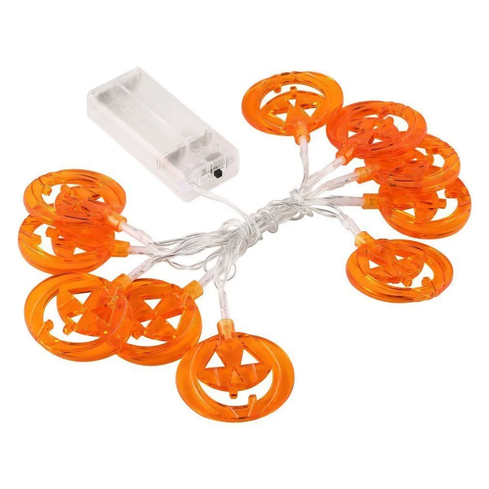 10 LED Pumpkin Lantern Fairy String Lights Halloween Decor Battery Powered | Освещение
