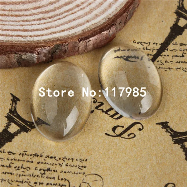 50Pcs Oval Transparent Glass Cabochons Crysta Clear Flat Back Domed Cover Cabs Fit Photo Frame Bezel Setting Findings | Украшения и