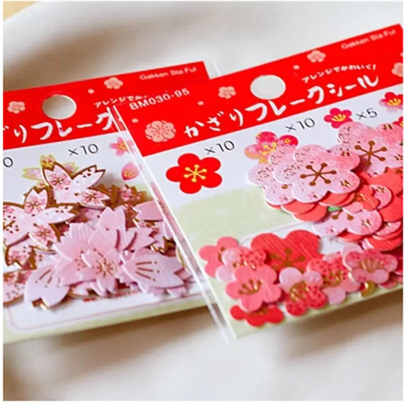 Блокнот канцелярский 40 цветов вишни бронзовая наклейка с цветком сливы