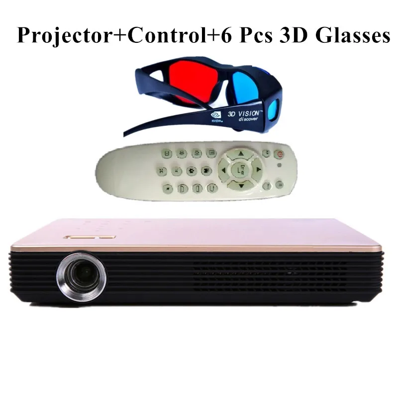 4 К Портативный 3D DLP Проектор Android 4.4.2 Wifi Домашний Кинотеатр LED Bluetooth Мини Proyector