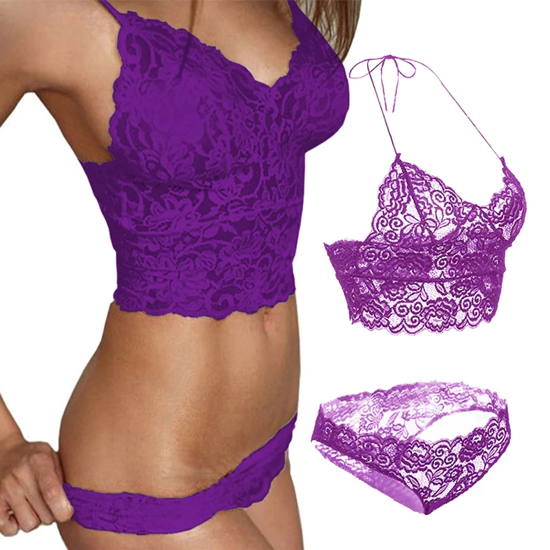 Сексуальный прозрачный комплект с бюстгальтером нижнее белье женский кружевной