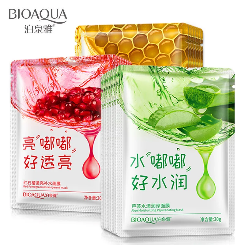 BIOAQUA натуральные частицы водорослей маска для лица увлажняющая против старения