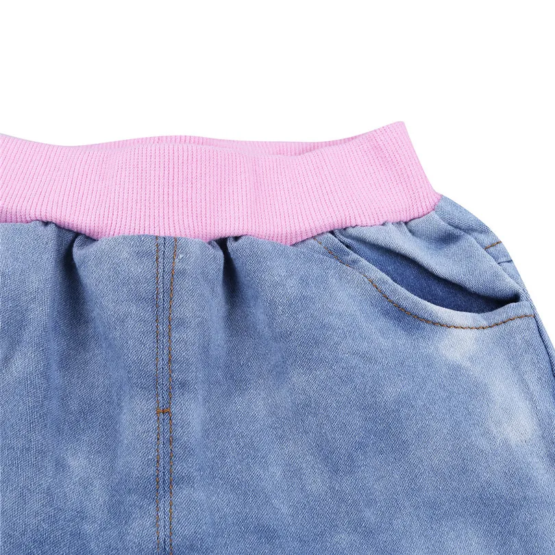 Комплект джинсовой одежды из 3 предметов для маленьких девочек футболка с