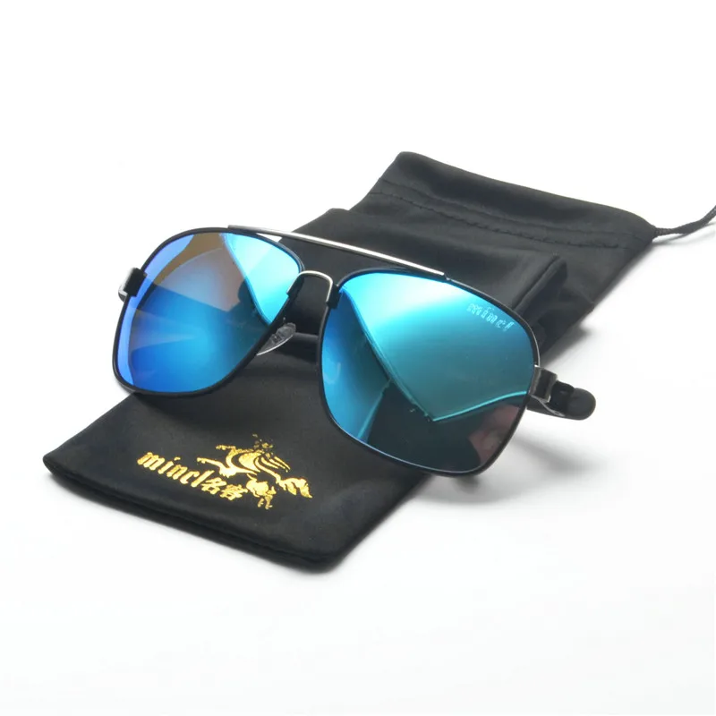 Мужские солнцезащитные очки с квадратной оправой MINCL фирменный дизайн