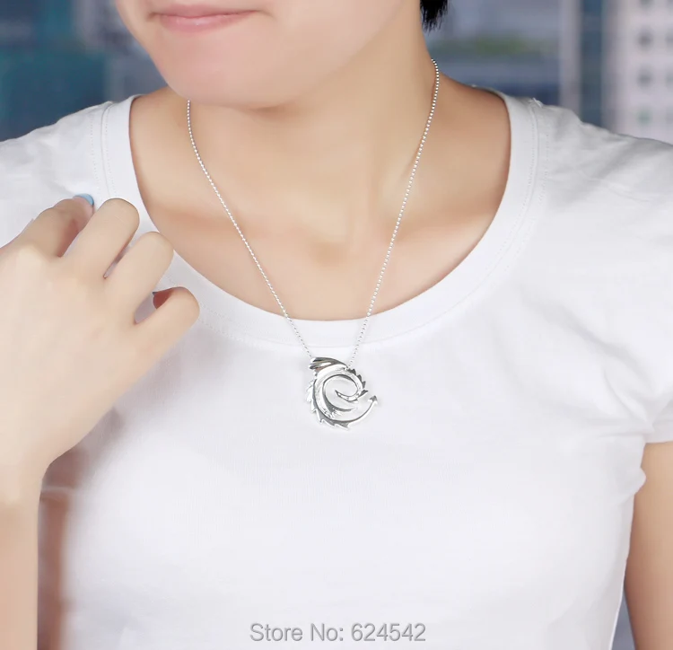 

Solid 925 Sterling silver necklaces for women;Individual character style;tornado Phoenix to burn Pendants necklace