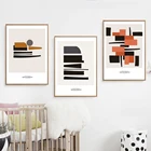 3 шт. абстрактные геометрические картины на холсте известные скандинавские плакаты принты настенные картины для спальни гостиной домашний декор