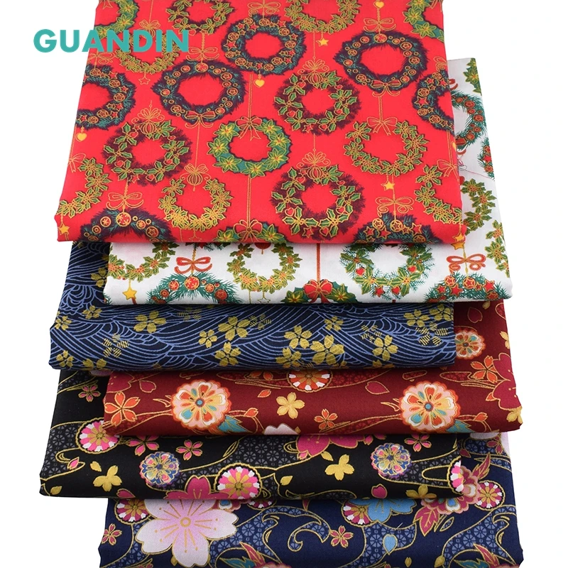 GUANDIN 6 шт./лот красная Цветочная серия набивная саржевая хлопковая ткань