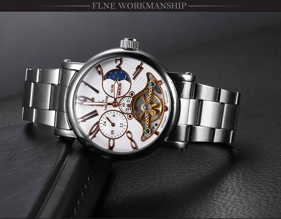 Часы наручные IK Мужские механические брендовые автоматические с браслетом из