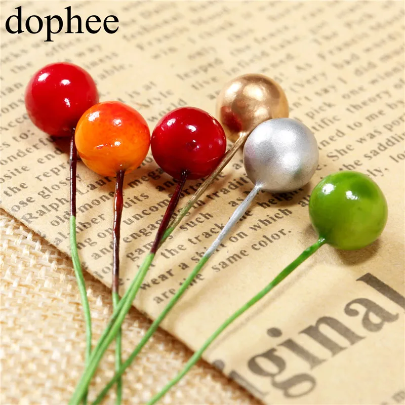 Dohee 100 шт Искусственные ягоды Холли яркие красные ягоды Холли домашняя гирлянда Рождество Dec Новые Красивые 6 цветов