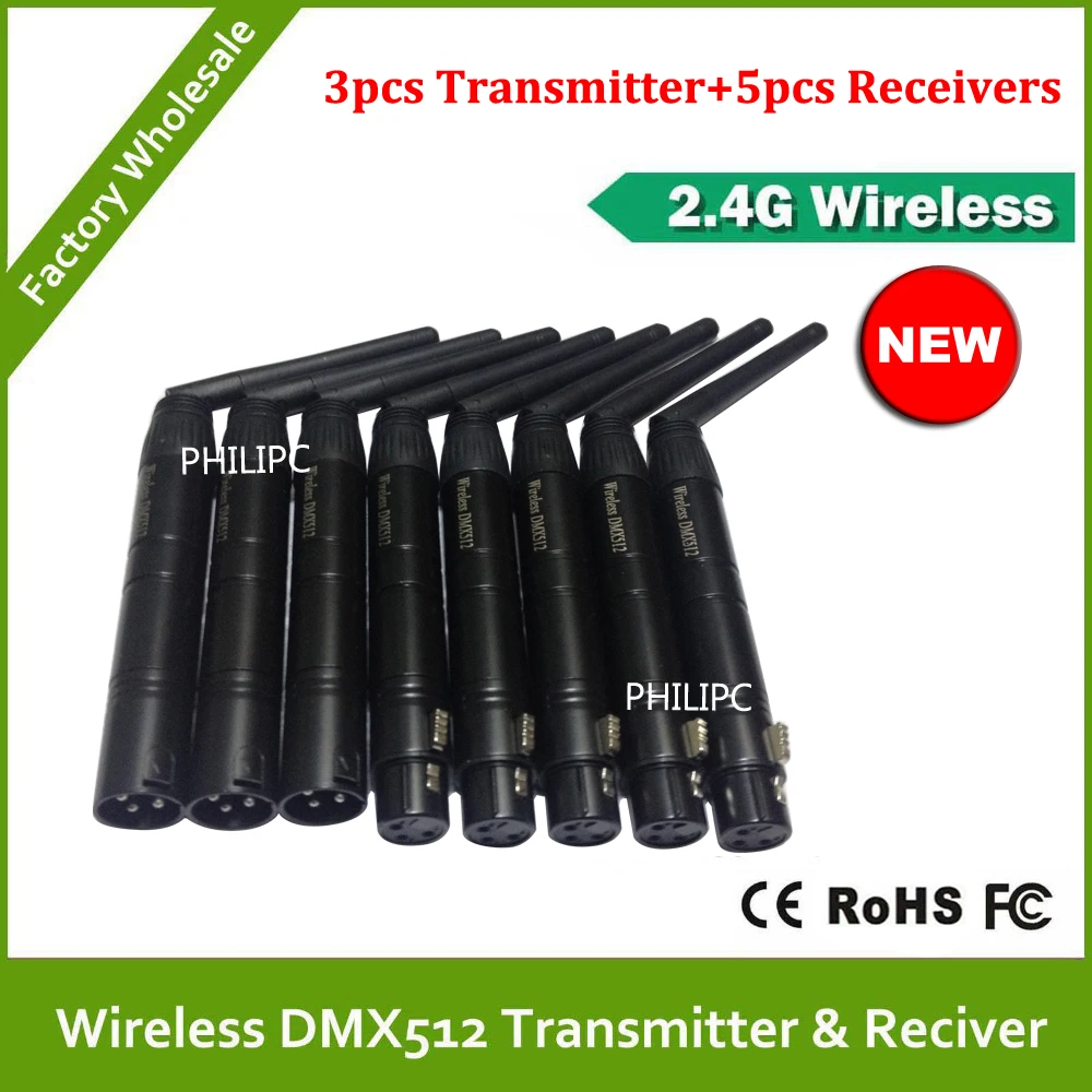 DHL Бесплатная доставка 8 шт. 2 4G 126Ch беспроводной DMX Led Par ОСВЕЩЕНИЕ T &amp R контроллер