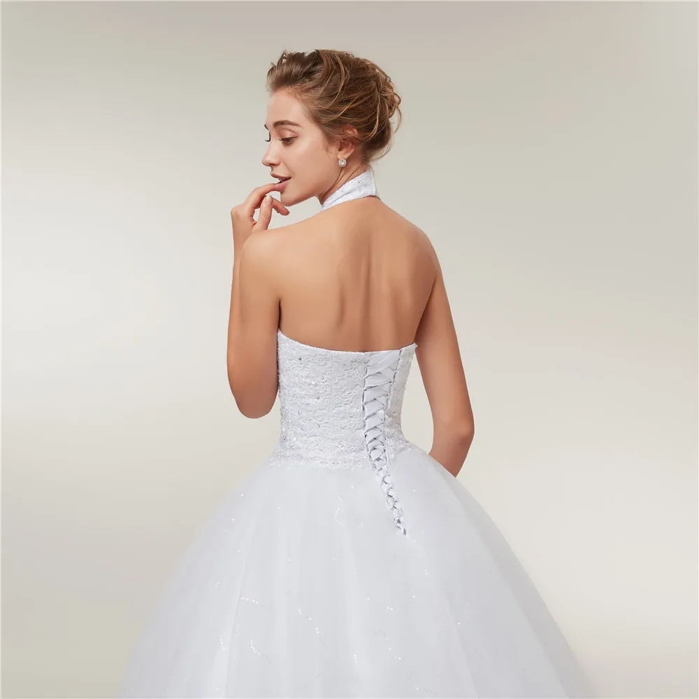 Fansmile Vestido De Noiva хрустальные с бисерными бретельками Бальные Свадебные платья винтажные Свадебные тюлевые FSM-634F