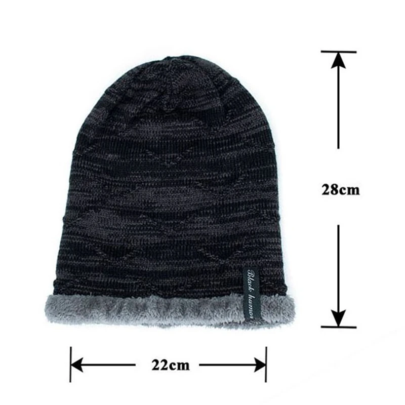 

Fashion Knitted Winter Hats For Men Thick and Warm Men Winter Hat Black Autumn Beanie Hat Men Wool Ski Hats Beanies Bonnet 2020