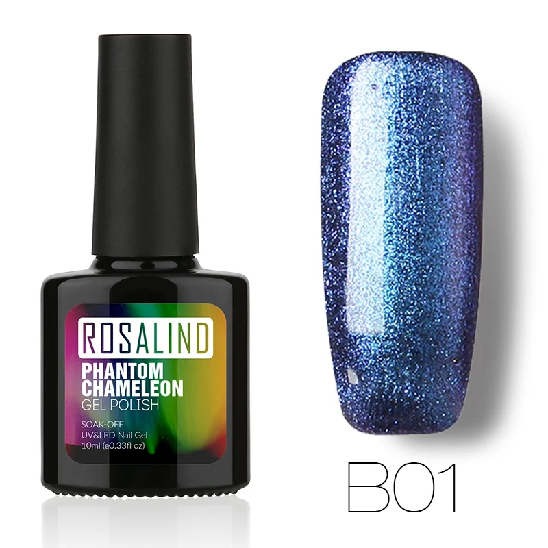 ROSALIND гель 1S P + черная бутылка 10 мл Хамелеон салон B01 12 лак для ногтей УФ LED