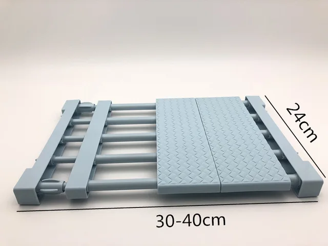Blue 24x(30-40)cm Sqinans, регулируемый органайзер для шкафа, держатели для шкафа для ванной, кухонная полка для хранения, полка гардероба, настенная кухонная полка - Цвет: Blue 24x(30-40)cm