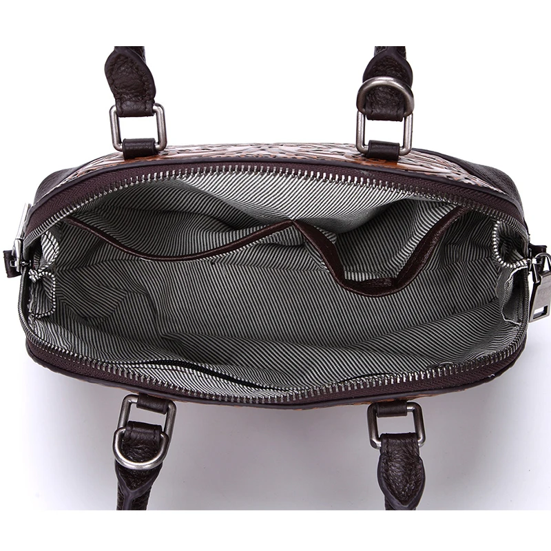 Женская сумка мессенджер винтажная из натуральной кожи с тиснением|handbag new|vintage