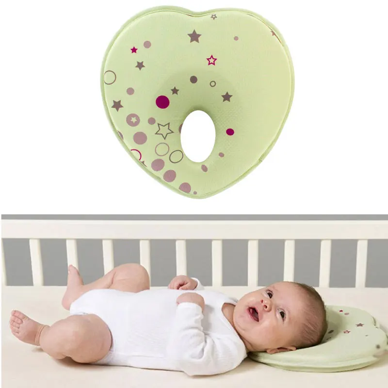 Newborn Sleeping Styling Pillow Heart Shape Baby Head Protection Soft Pillow Care Plastic Shape Pillow Memory Mat Pillow