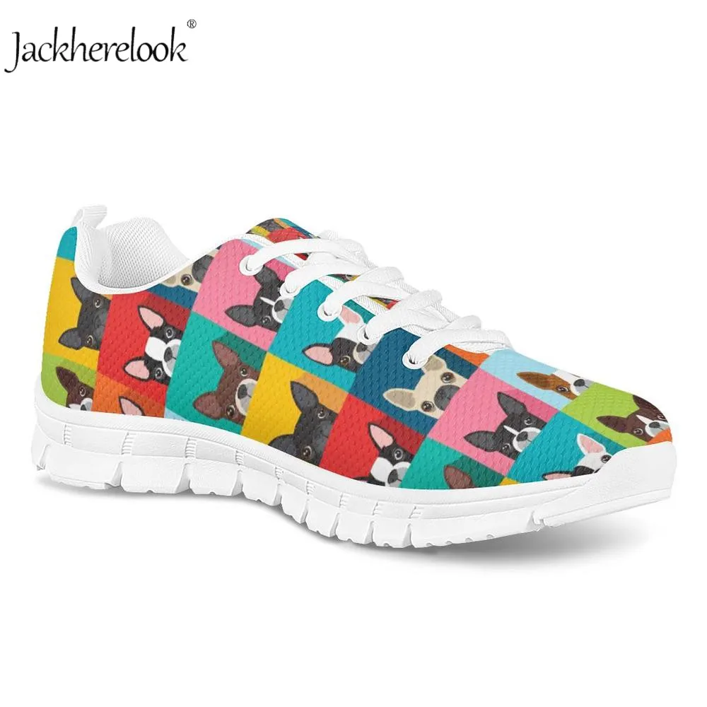 Кроссовки Jackherelook Boston Terrier женские Вулканизированная обувь с милыми собаками