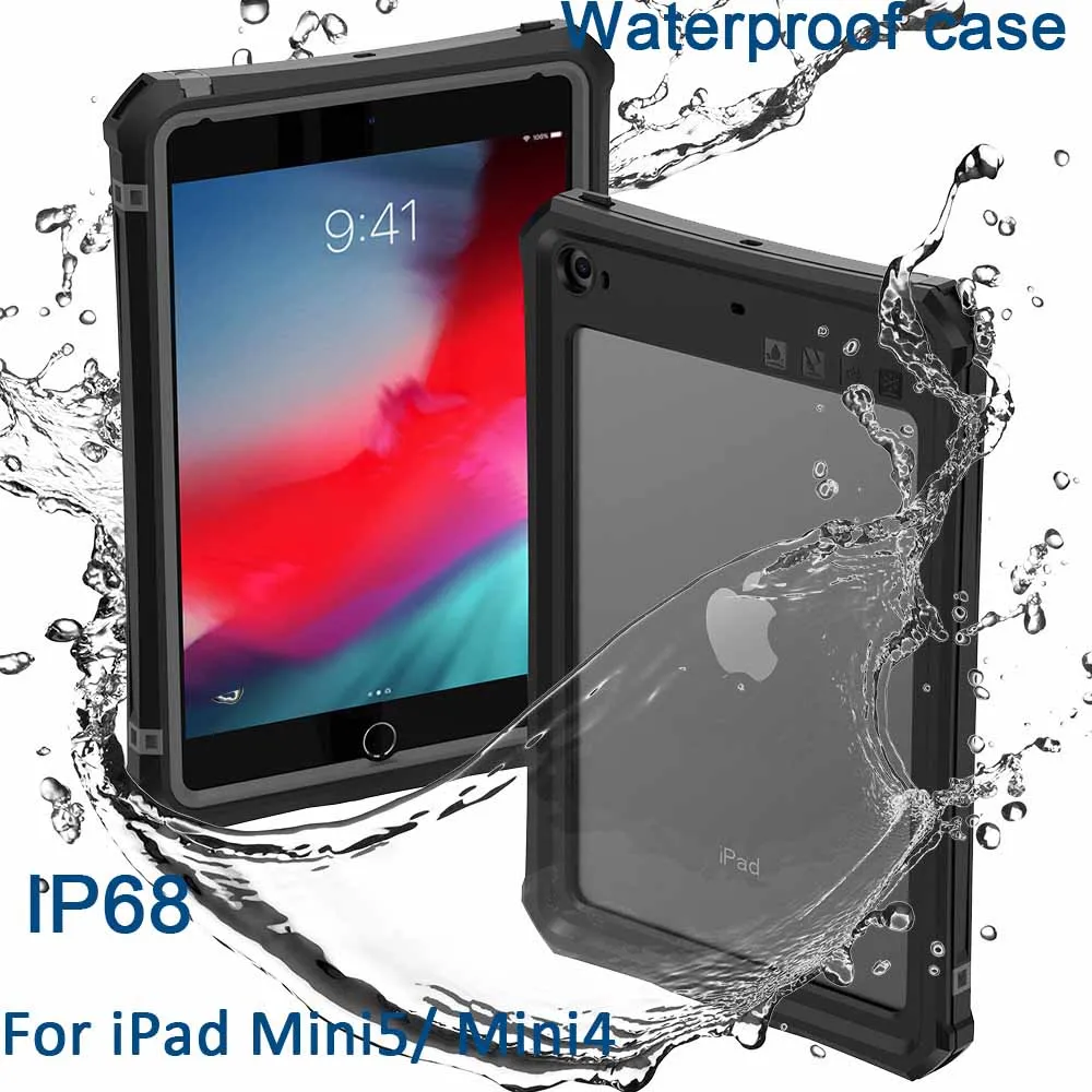 

Водонепроницаемый Чехол IP68 для iPad Mini4 5, 2019, чехол из ПК + силикона, ТПУ, прозрачный для Apple ipad mini 5 4 IM401, ударопрочный