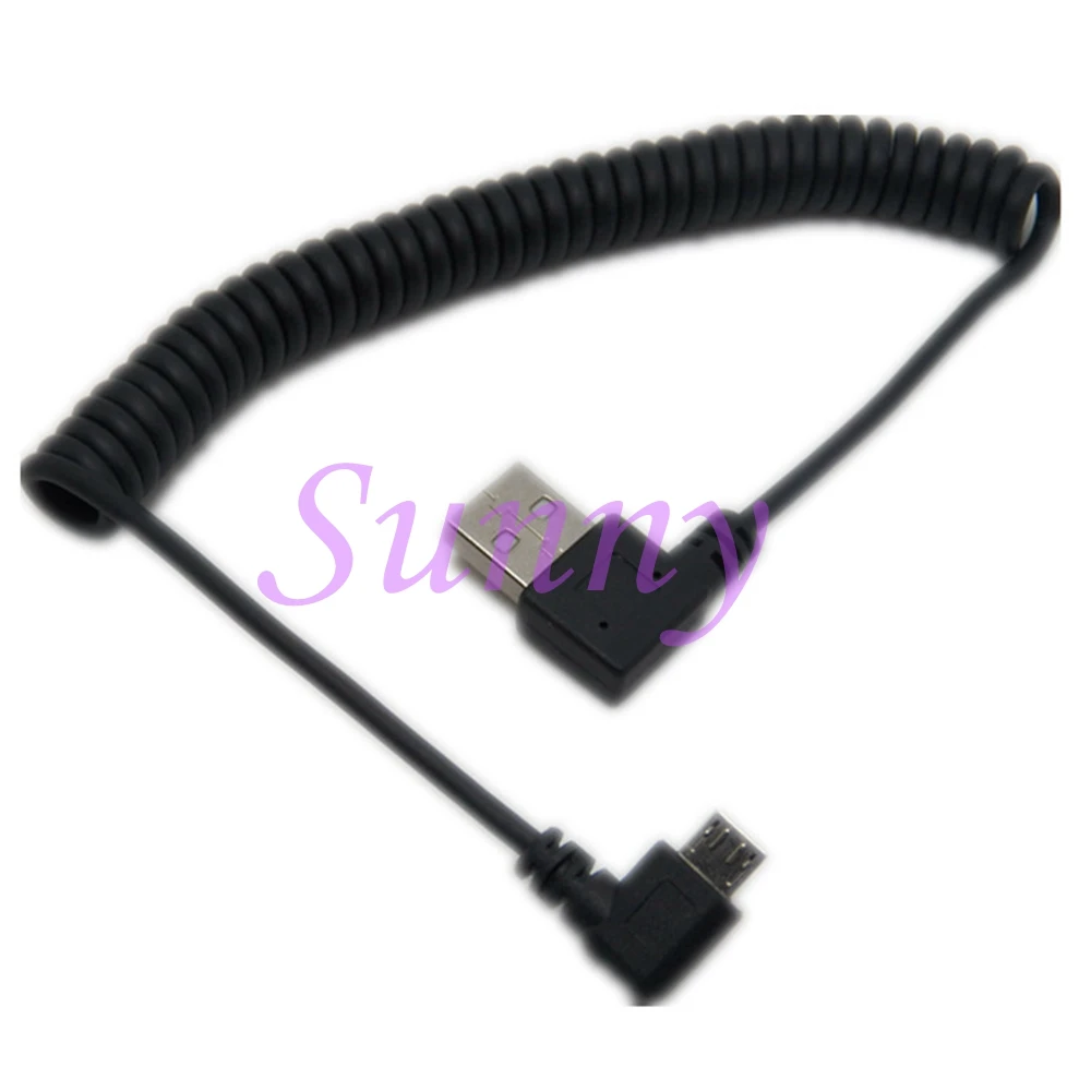 Micro usb male 90 градусов левый угловой к пружинный выдвижной растягивающийся кабель для синхронизации данных