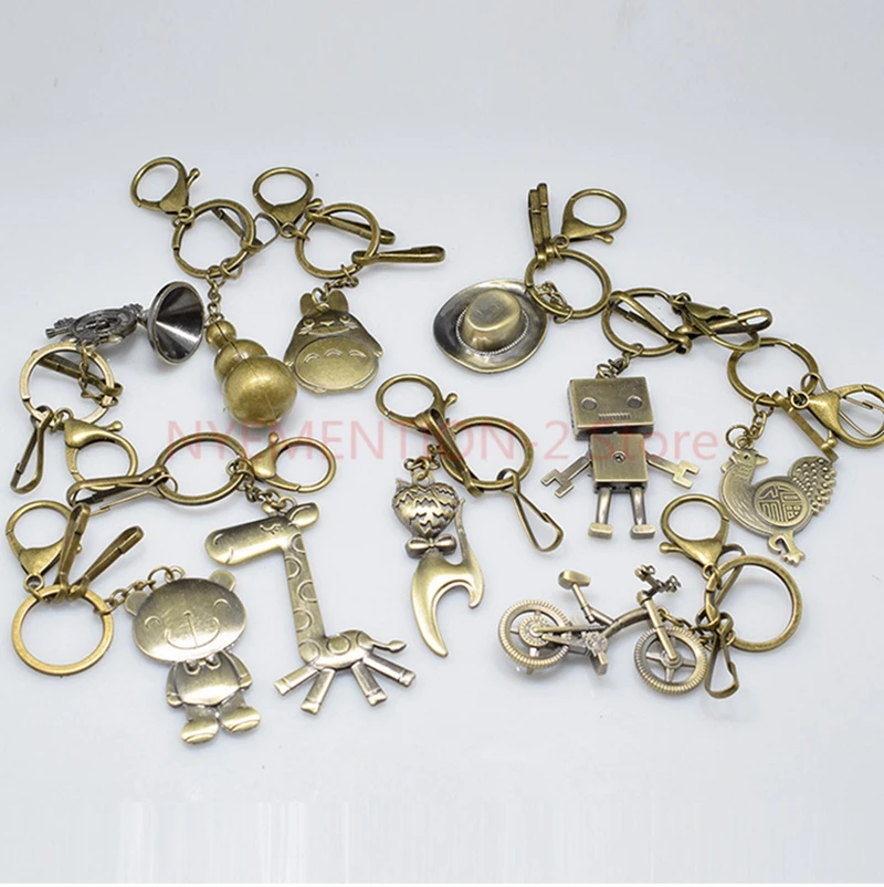50 шт./лот автомобильный металлический брелок с велосипедом жирафом ключ медведем